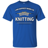 I Am Happiest When I'm Knitting Custom Ultra Cotton T-Shirt - Crafter4Life - 4