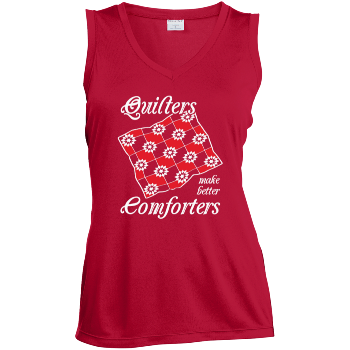 Quilters Make Better Comforters Ladies Sleeveless V-Neck - Crafter4Life - 3