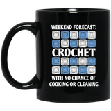 Weekend Forecast Crochet Black Mugs
