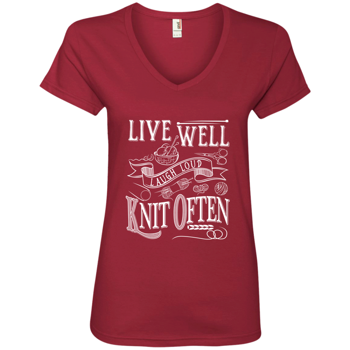 Knit Often Ladies V-Neck T-Shirt