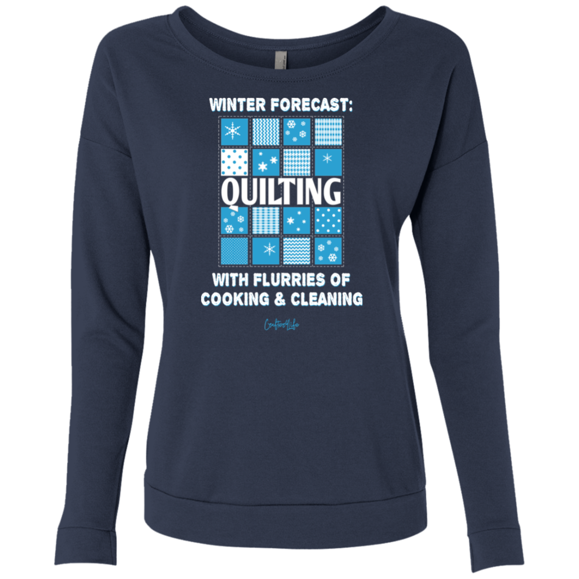 Winter Forecast Quilting Flurries Ladies Long Sleeve Shirts