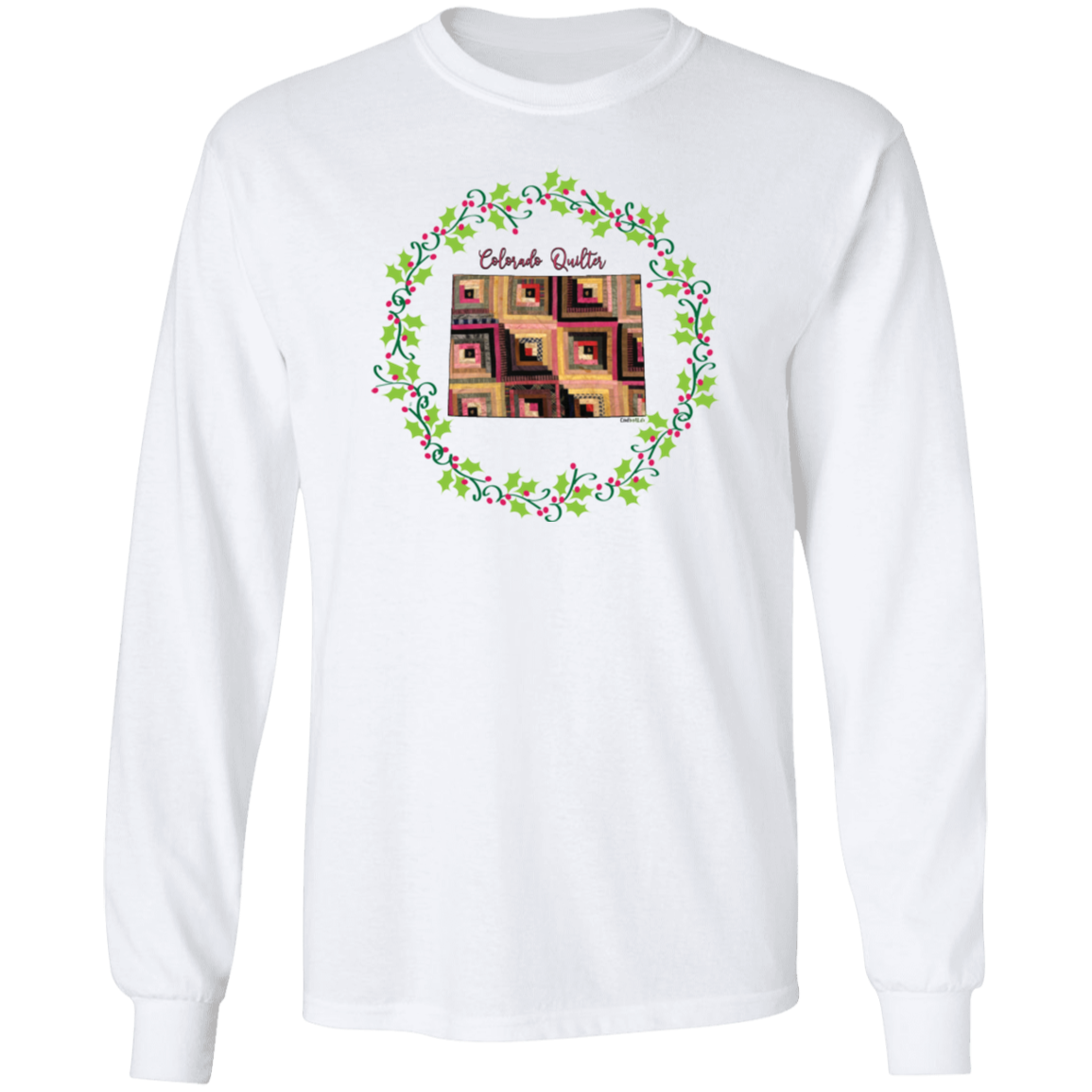 Colorado Quilter Christmas LS Ultra Cotton T-Shirt