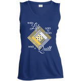 Make a Quilt (yellow) Ladies Sleeveless V-Neck - Crafter4Life - 5