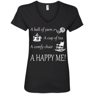 A Happy Me Ladies V-neck Tee - Crafter4Life - 1