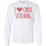 I Heart Cross Stitching LS Ultra Cotton T-Shirt