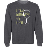 Pet Cat-Drink Wine-Sew Sweatshirt
