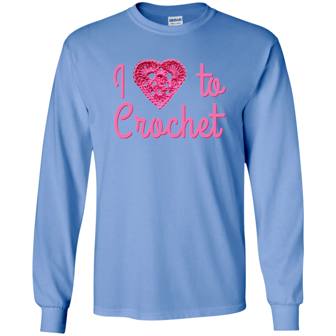 I Heart to Crochet LS Ultra Cotton T-Shirt