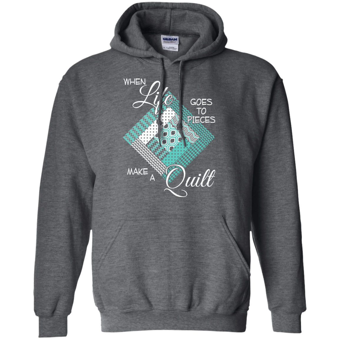 Make a Quilt (turquoise) Pullover Hoodies - Crafter4Life - 4