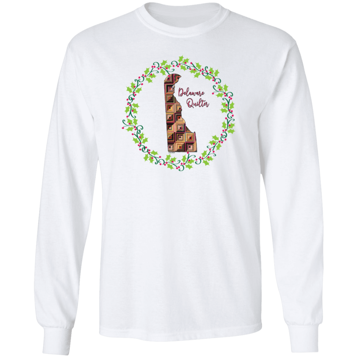Delaware Quilter Christmas LS Ultra Cotton T-Shirt