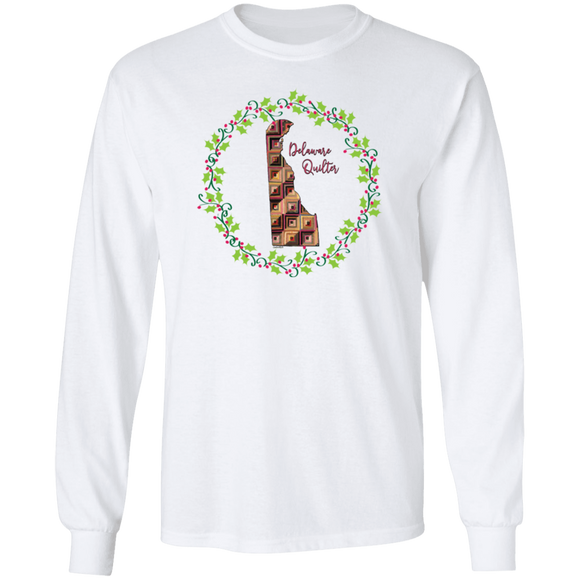 Delaware Quilter Christmas LS Ultra Cotton T-Shirt