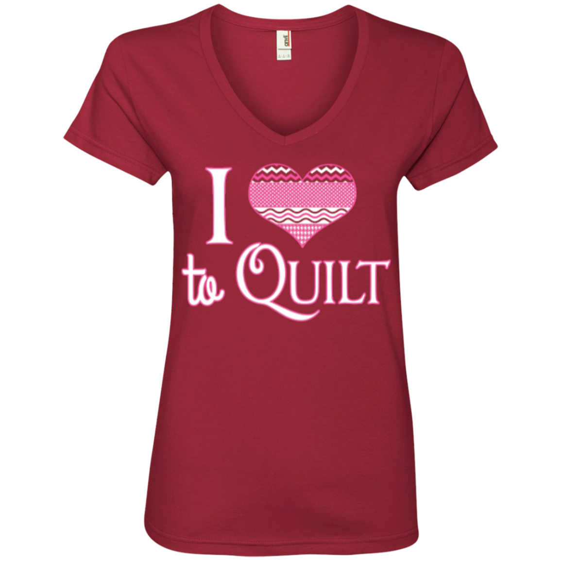 I Heart to Quilt Ladies V-neck Tee - Crafter4Life - 6