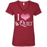 I Heart to Quilt Ladies V-neck Tee - Crafter4Life - 6