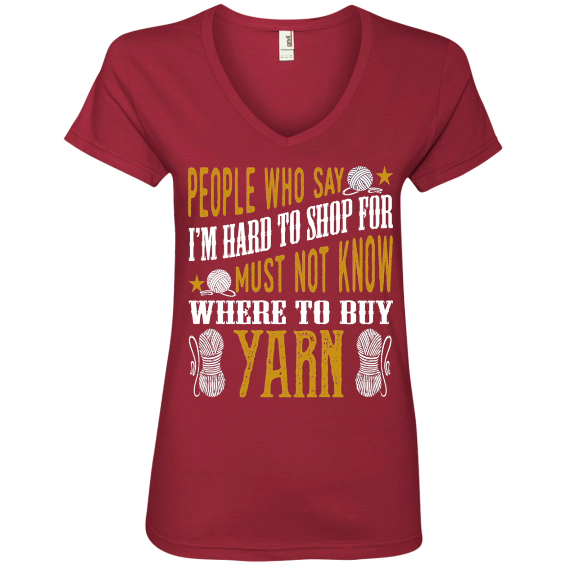 Where to Buy Yarn Ladies V-Neck T-Shirt