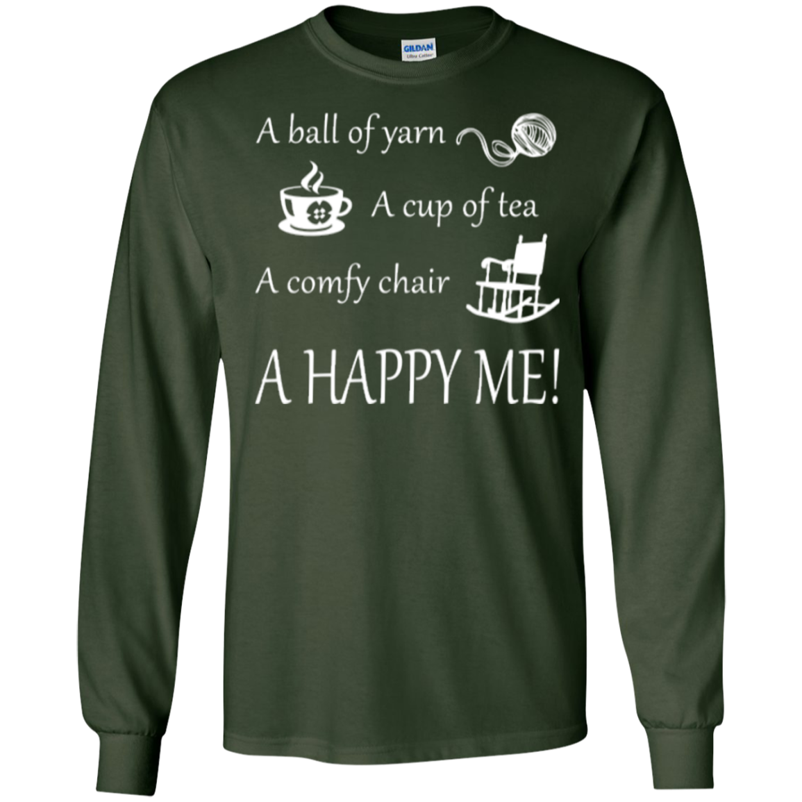 A Happy Me Long Sleeve Ultra Cotton T-shirt - Crafter4Life - 4