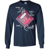 Make a Quilt (pink) Long Sleeve Ultra Cotton T-Shirt - Crafter4Life - 6