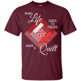 Make a Quilt (red) Custom Ultra Cotton T-Shirt - Crafter4Life - 5