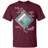 Make a Quilt (turquoise) Custom Ultra Cotton T-Shirt - Crafter4Life - 9