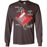 Make a Quilt (red) Long Sleeve Ultra Cotton T-Shirt - Crafter4Life - 3