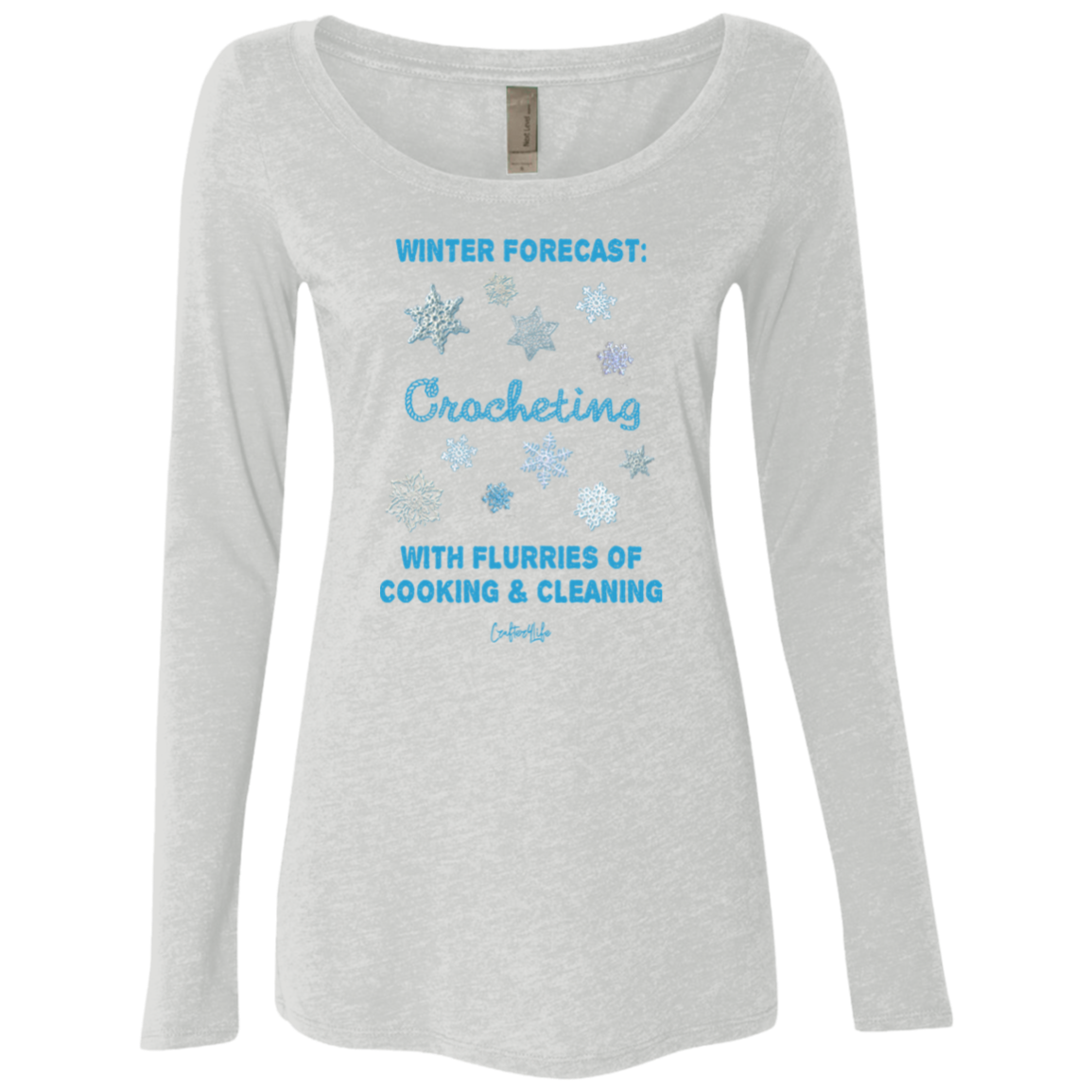 Winter Forecast Crocheting Flurries Ladies Long Sleeve Shirts