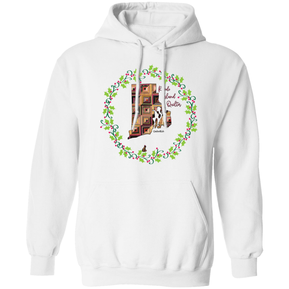 Rhode Island Quilter Christmas Pullover Hoodie