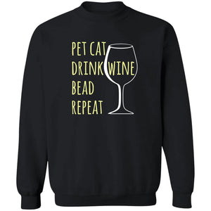 Pet Cat-Drink Wine-Bead Sweatshirt