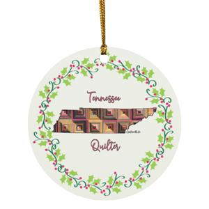 Tennessee Quilter Christmas Circle Ornament