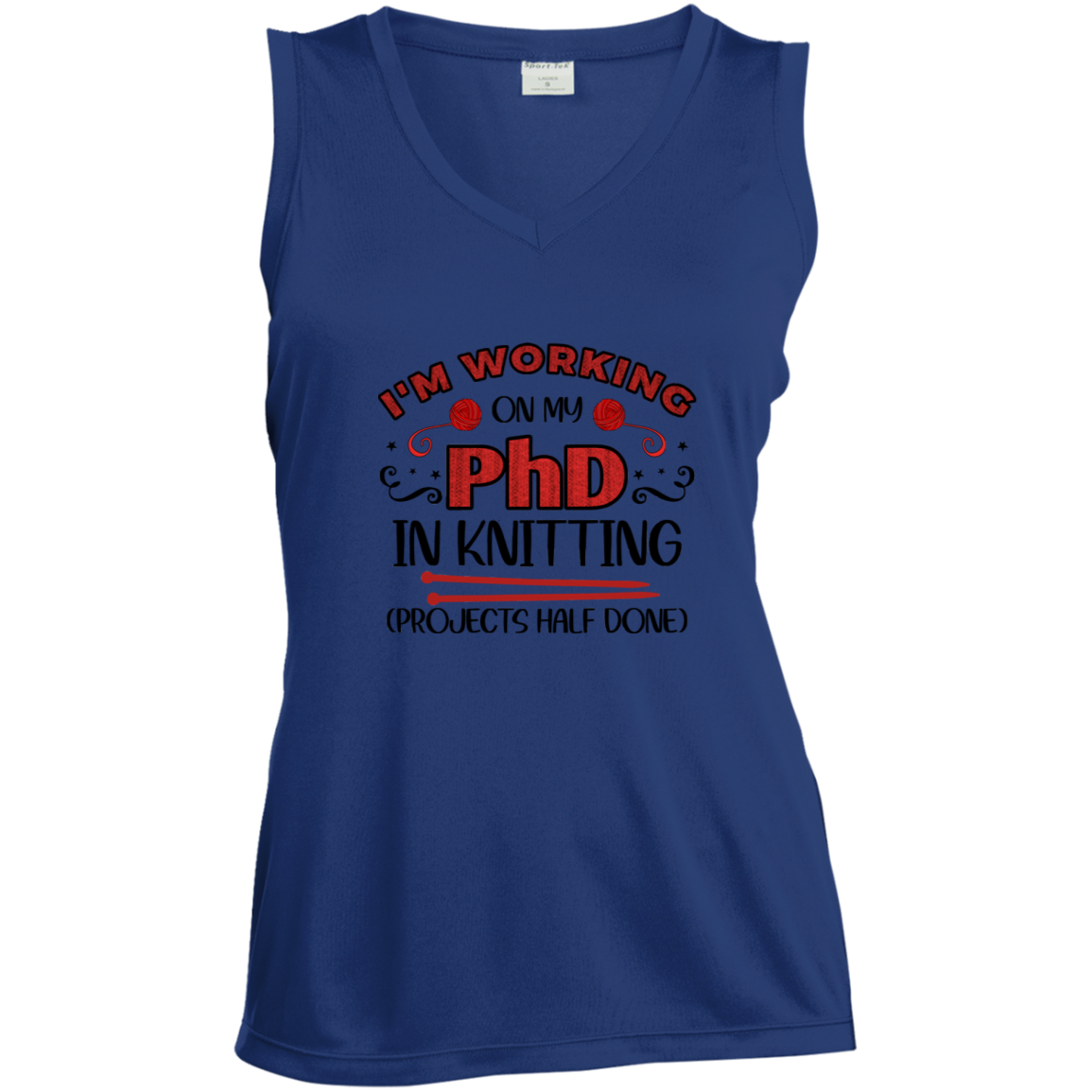 PhD in Knitting Ladies' Sleeveless Moisture Absorbing V-Neck