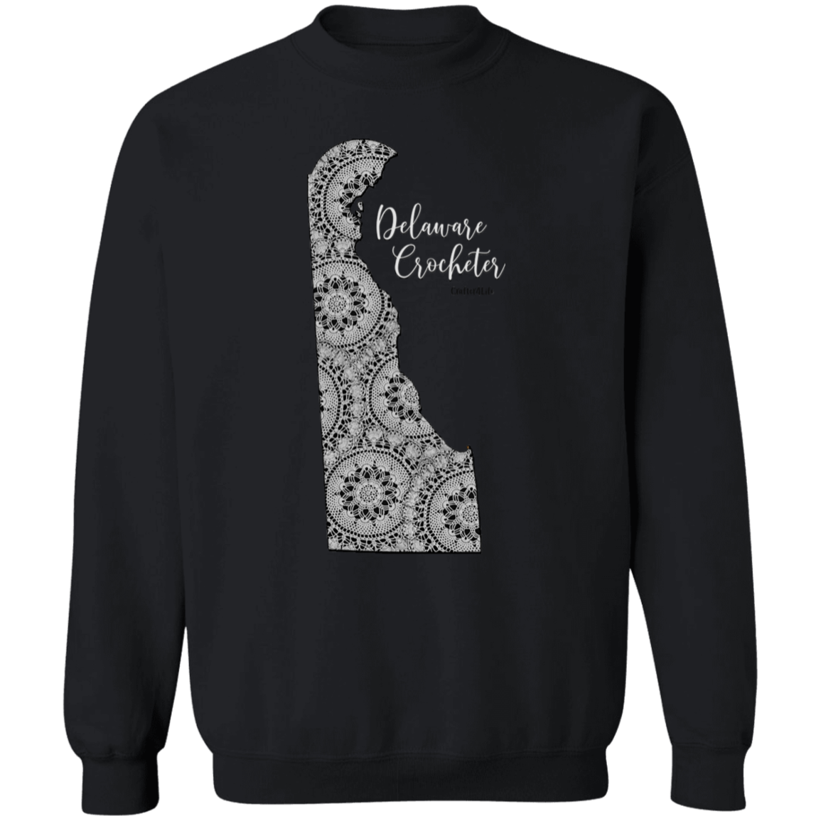 Delaware Crocheter Crewneck Pullover Sweatshirt