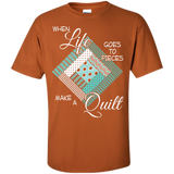 Make a Quilt (turquoise) Custom Ultra Cotton T-Shirt - Crafter4Life - 8