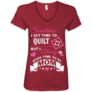Time-Quilt-Mom Ladies V-neck Tee - Crafter4Life - 4