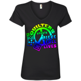 Quilters Create Piece Full Lives Ladies V-neck Tee - Crafter4Life - 3