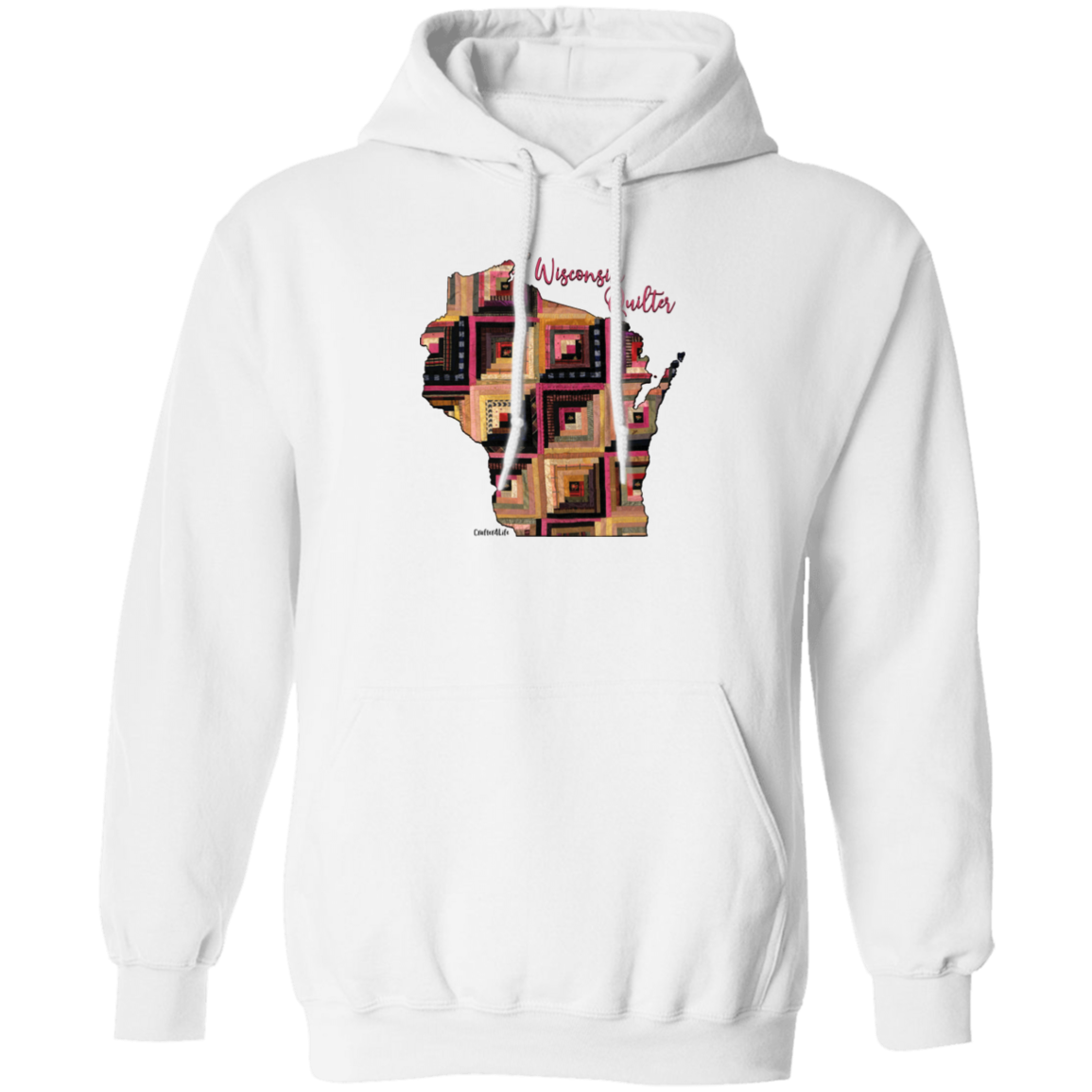Wisconsin Quilter Pullover Hoodie, Gift for Quilting Friends and Family