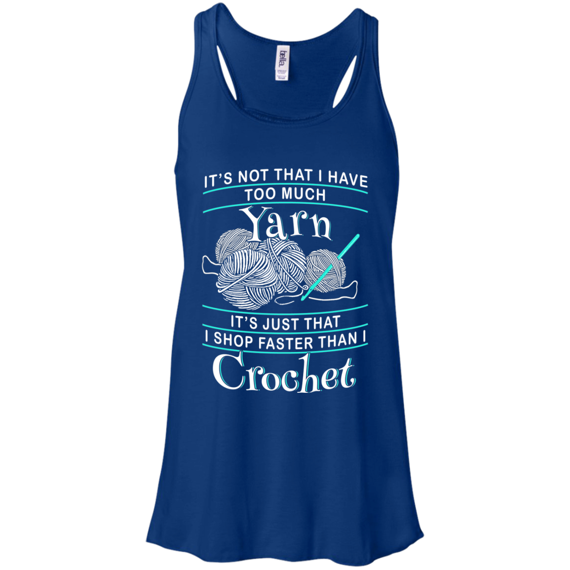 I Shop Faster than I Crochet Flowy Racerback Tank