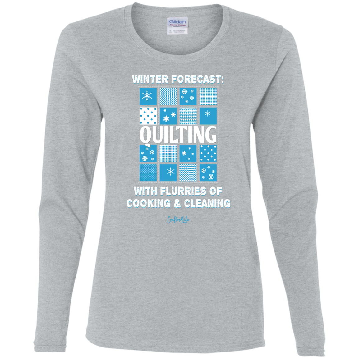 Winter Forecast Quilting Flurries Ladies Long Sleeve Shirts