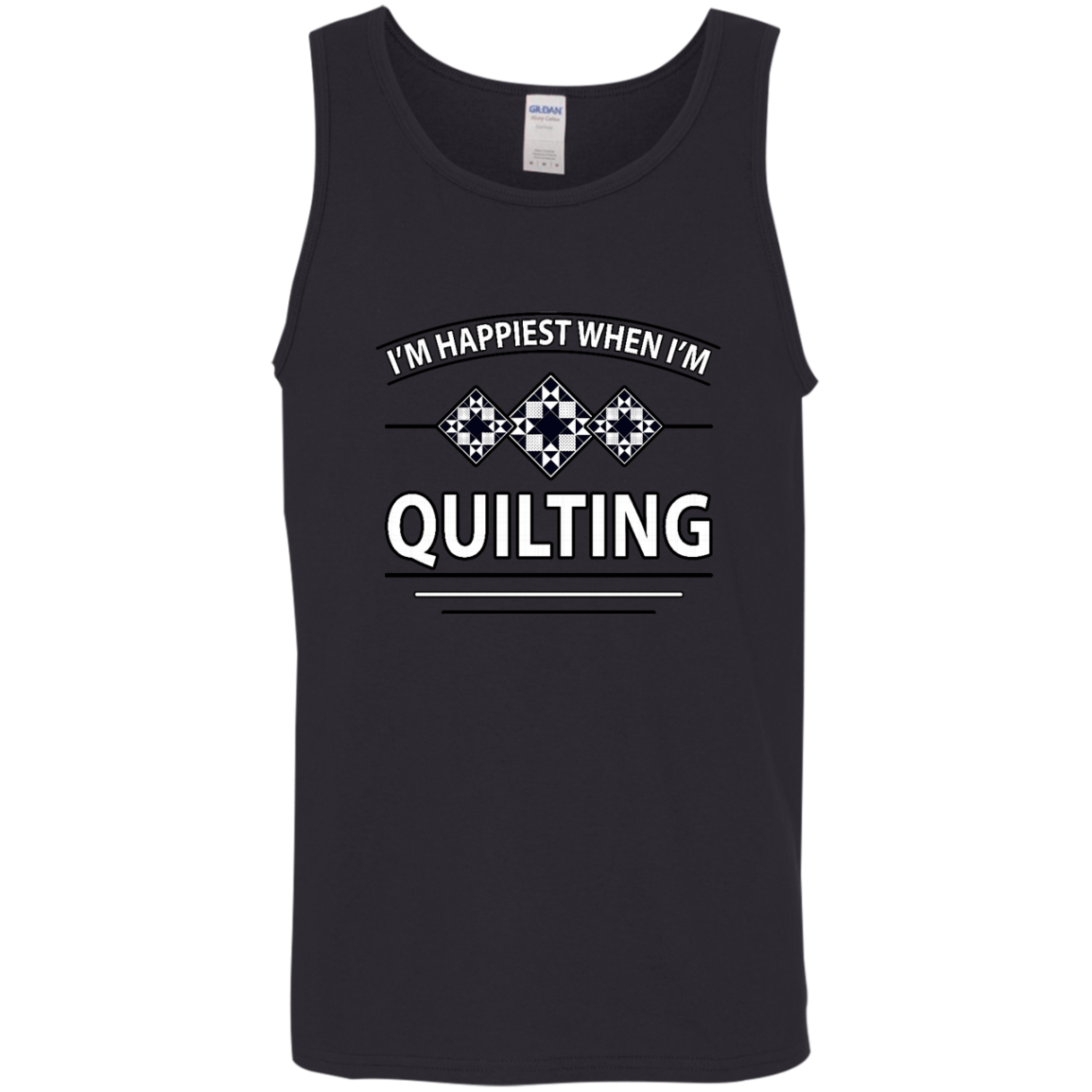 I'm Happiest When I'm Quilting Cotton Tank Top