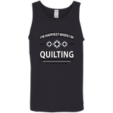 I'm Happiest When I'm Quilting Cotton Tank Top