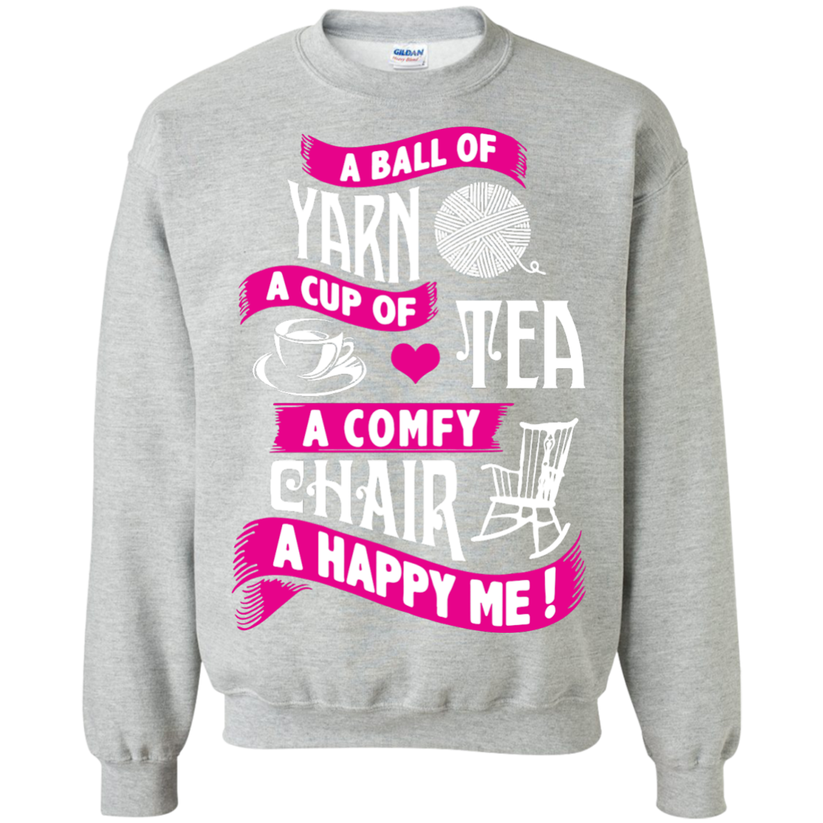 A Ball of Yarn, A Happy Me Crewneck Sweatshirts - Crafter4Life - 2