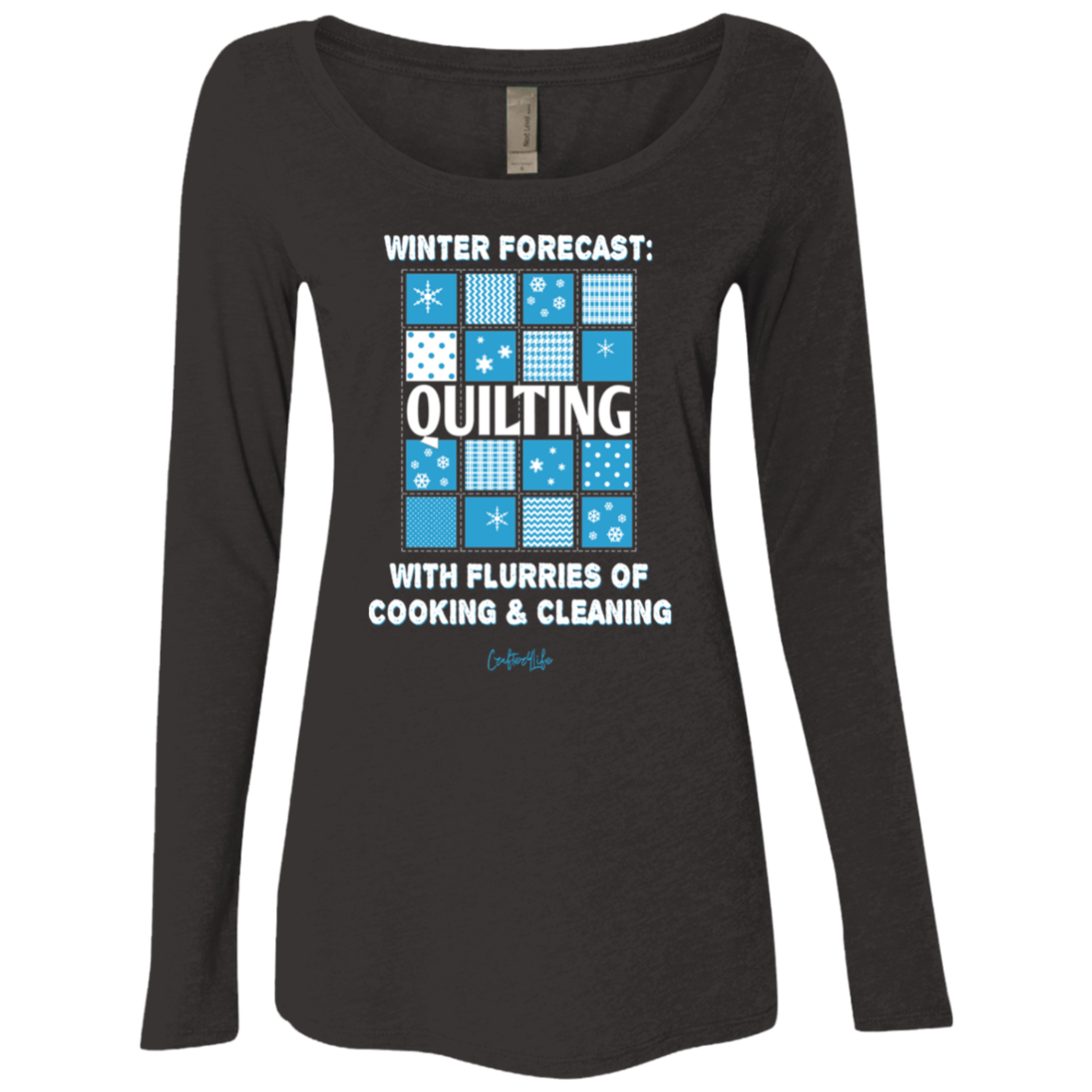 Winter Forecast Quilting Flurries Ladies Long Sleeve Shirts