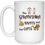 Grandma-Knit-Cats White Mugs