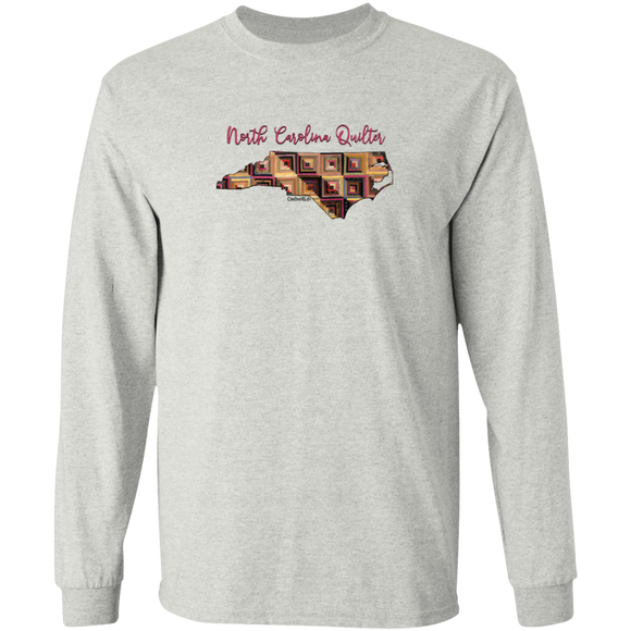 North Carolina Quilter Long Sleeve T-Shirt, Gift for Quilting Friends and Family
