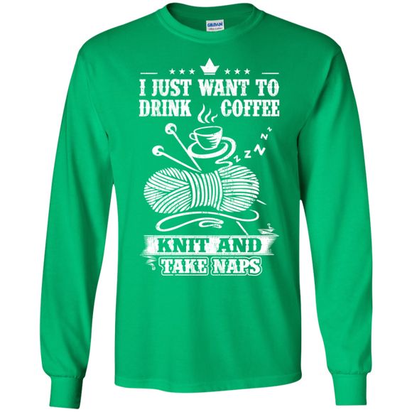 Coffee-Knit-Nap Long Sleeve Ultra Cotton T-Shirt - Crafter4Life - 1