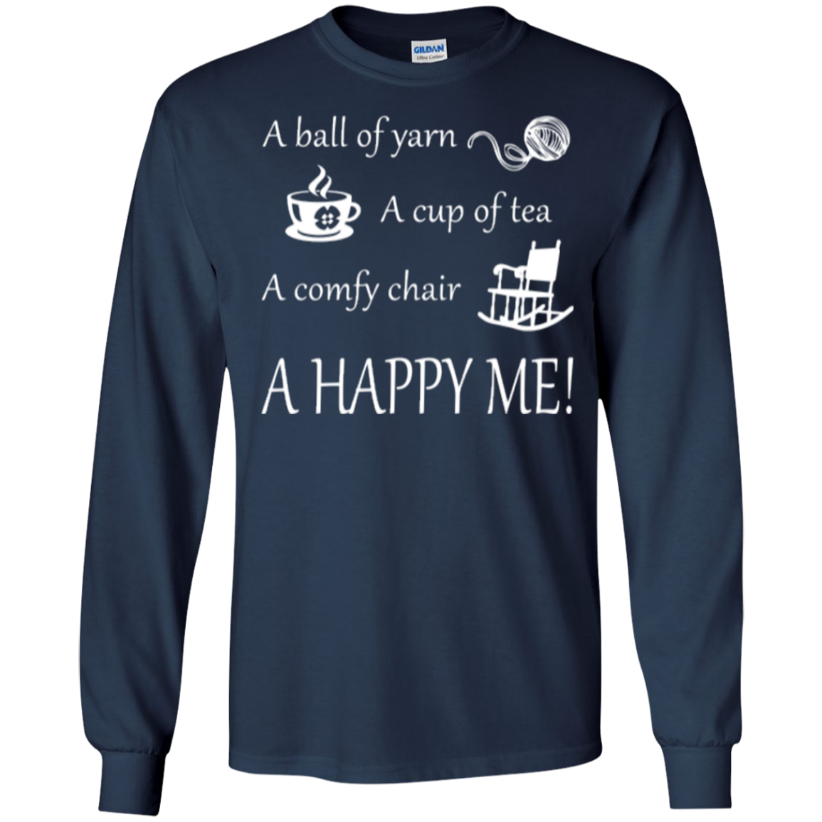 A Happy Me Long Sleeve Ultra Cotton T-shirt - Crafter4Life - 11