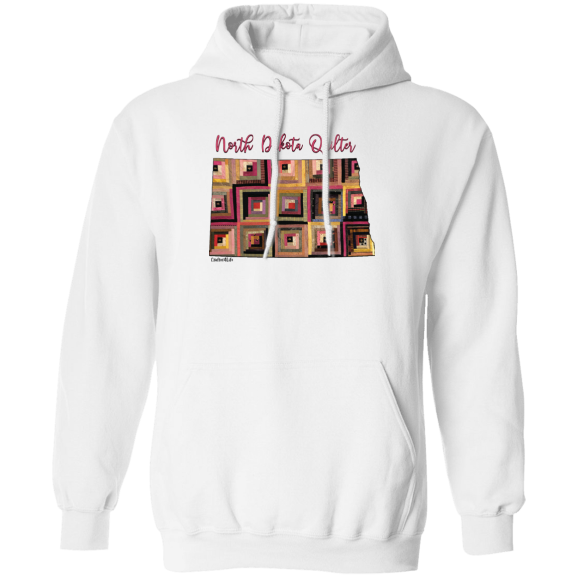North Dakota Quilter Pullover Hoodie, Gift for Quilting Friends and Family