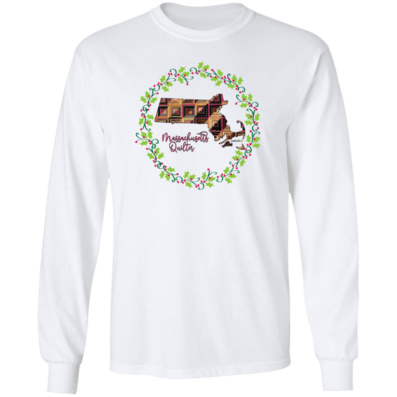 Massachusetts Quilter Christmas LS Ultra Cotton T-Shirt