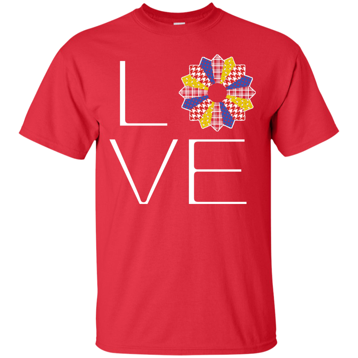 LOVE Quilting (Primary Colors) Custom Ultra Cotton T-Shirt - Crafter4Life - 9