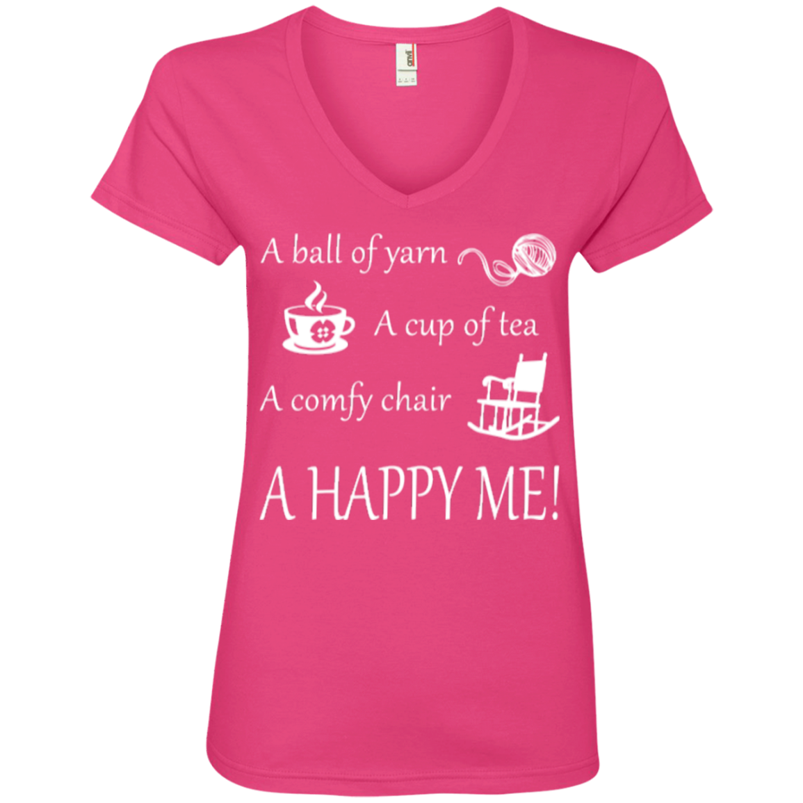 A Happy Me Ladies V-neck Tee - Crafter4Life - 3