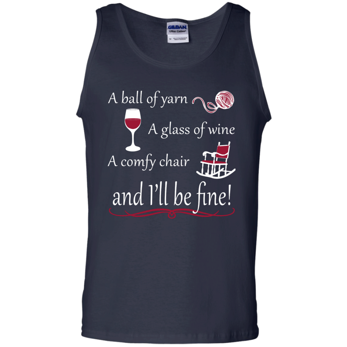 A Ball of Yarn a Glass of Wine Tank Top - Crafter4Life - 2