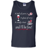 A Ball of Yarn a Glass of Wine Tank Top - Crafter4Life - 2