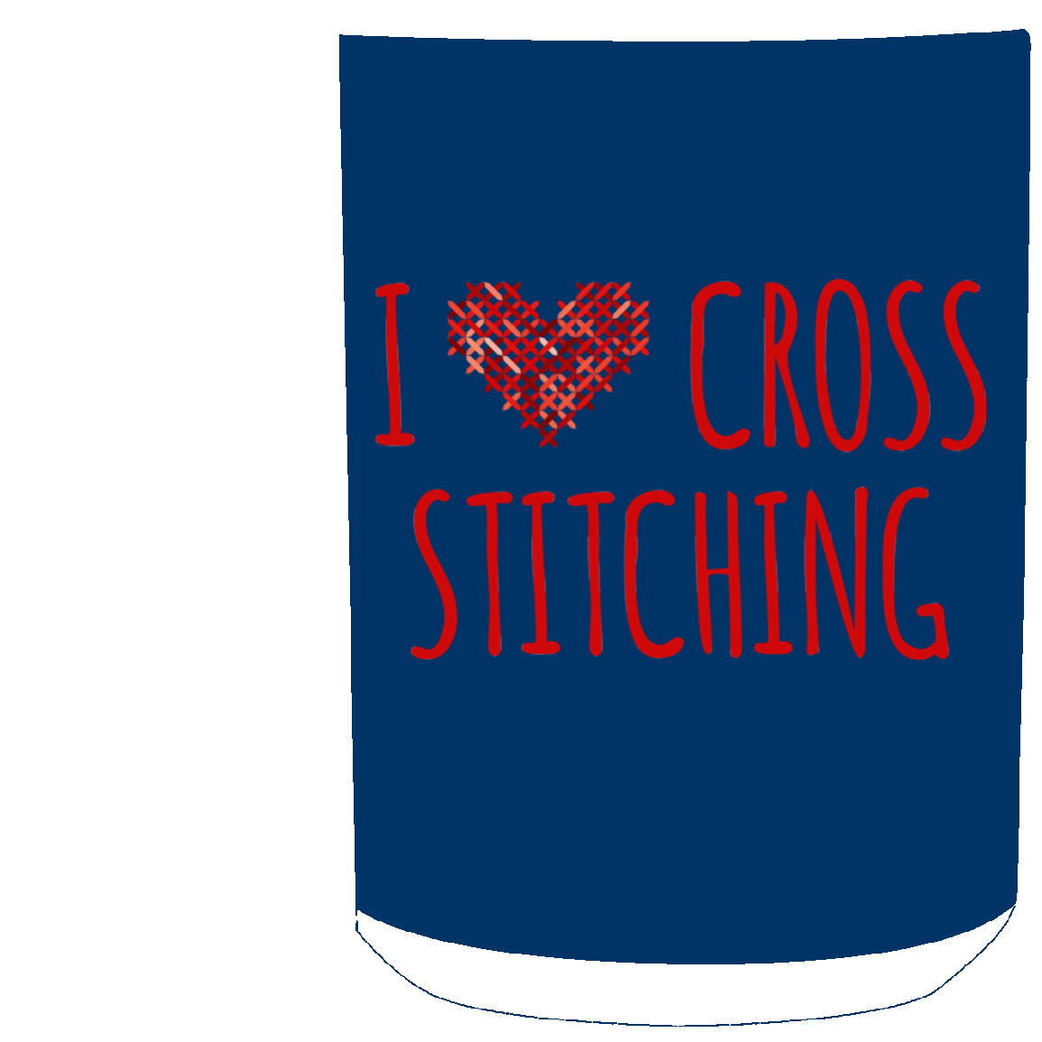 I Heart Cross Stitching White Mugs