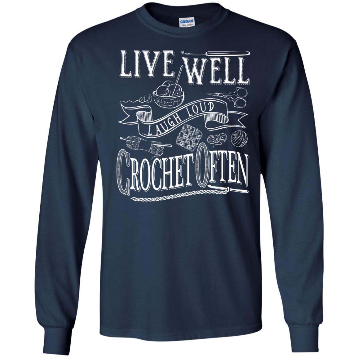 Crochet Often Long Sleeve Ultra Cotton T-Shirt - Crafter4Life - 11